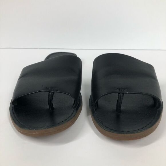 Madewell The Boardwalk Post Slide Sandal in Black Leather Size 6 JO201 - Picture 3 of 9